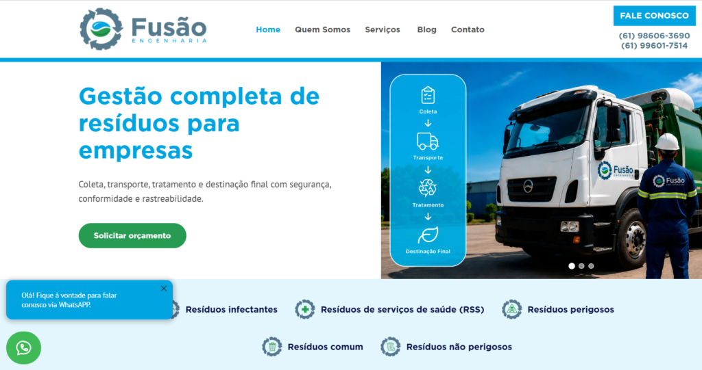 Fusão Engenharia lança novo site e amplia soluções em gestão de resíduos
